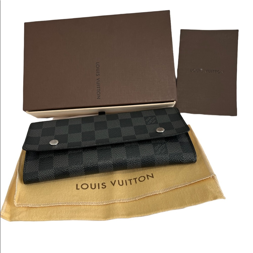 Louis Vuitton Damier Long GM Graphite Double snap Portefeuille wallet
